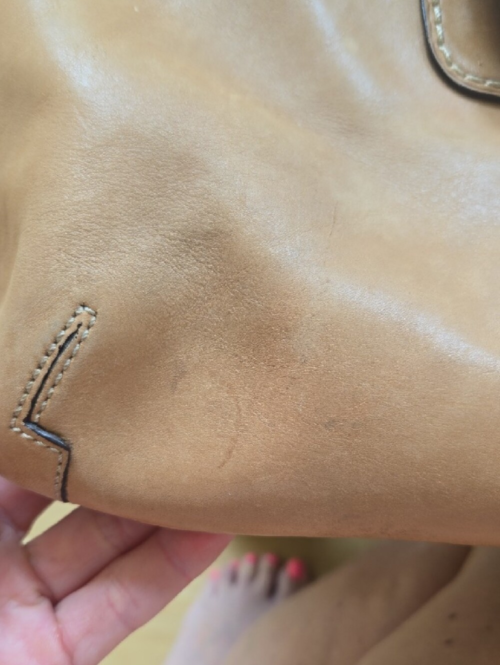Coach Tan Leather Shoulder Bag with Buckle Accent - Picture 8 of 8